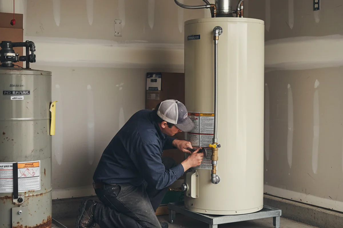 Water heater and shutoff valve replacement in New Roads