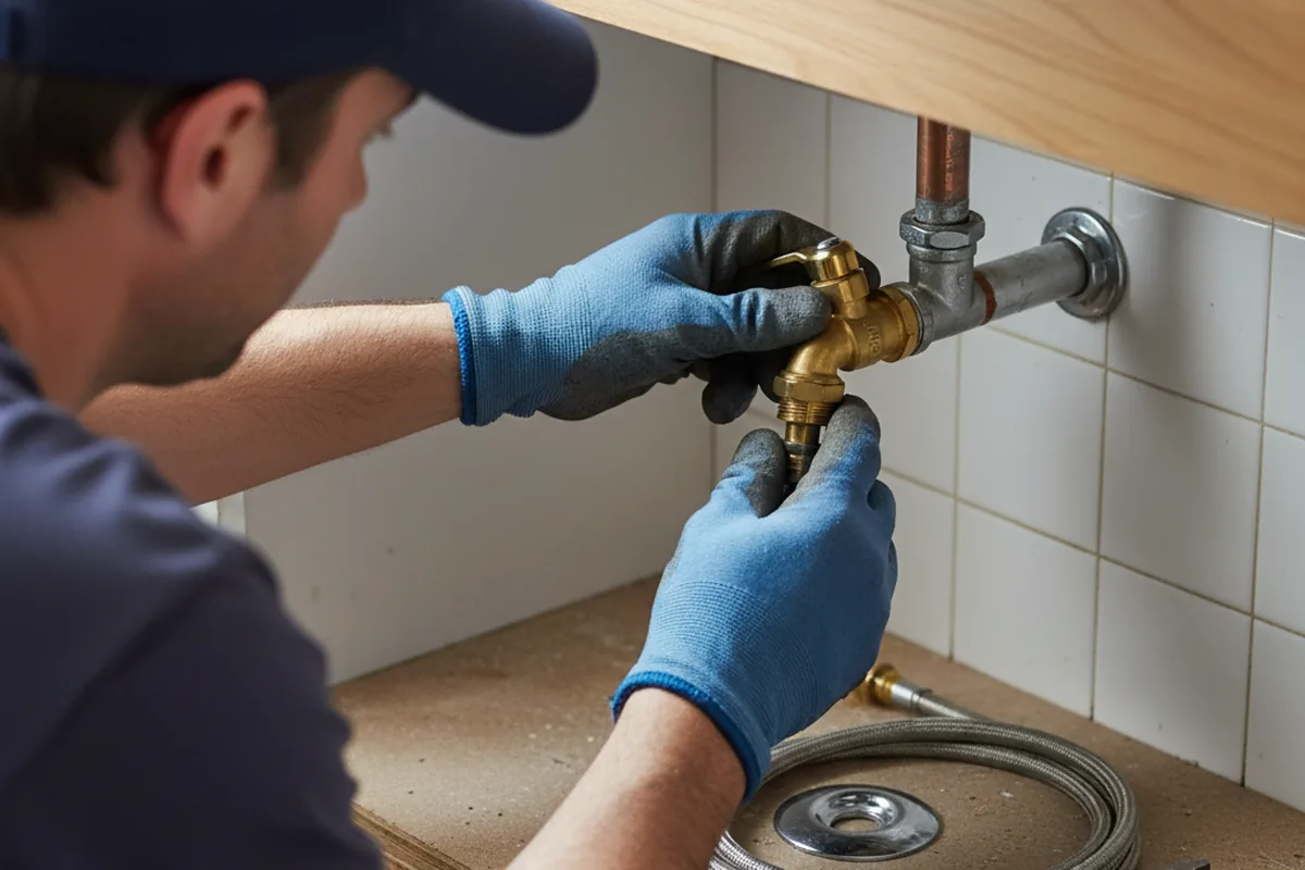 Shutoff valve and fitting work during Emergency Plumbing in New Roads